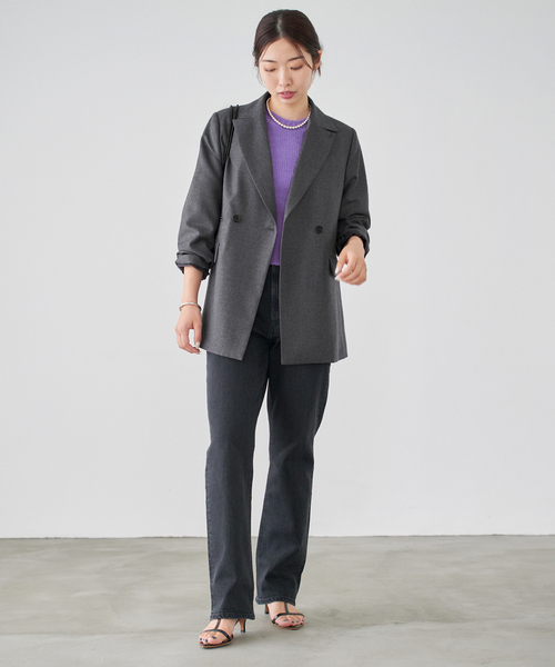 IENA(イエナ)の「フラノジャケット(その他アウター・レディース・チャコールグレー/ブラウン・38/36)」の3枚目の写真