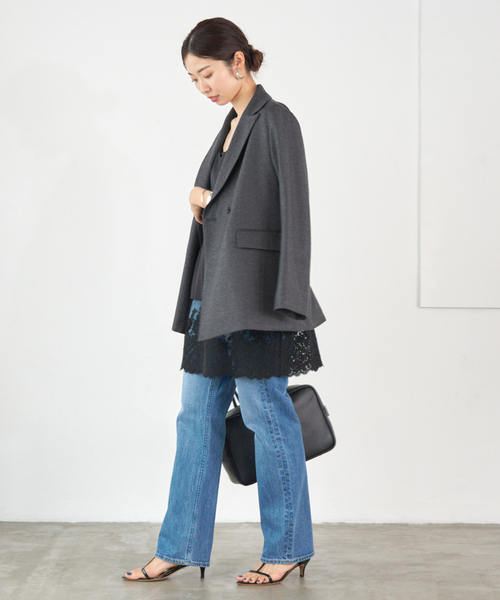 IENA(イエナ)の「フラノジャケット(その他アウター・レディース・チャコールグレー/ブラウン・38/36)」の5枚目の写真