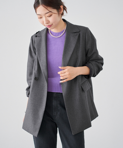 IENA(イエナ)の「フラノジャケット(その他アウター・レディース・チャコールグレー/ブラウン・38/36)」の9枚目の写真