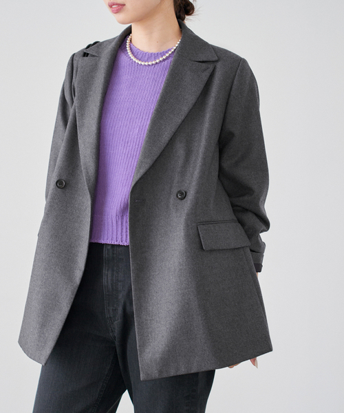 IENA(イエナ)の「フラノジャケット(その他アウター・レディース・チャコールグレー/ブラウン・38/36)」の10枚目の写真