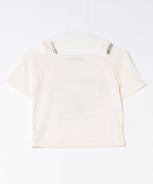 GORGE(ゴージ)の「《肩ベルト×ロゴプリント》レディース テレコ半袖トップス オフショル風 春夏秋(Tシャツ/カットソー・レディース・ブラック/オフホワイト/ブルー・F)」の14枚目の写真