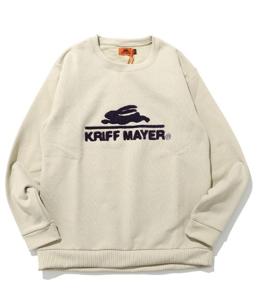 KRIFF MAYER Kid's Collection(クリフメイヤーキッズコレクション)の「サガラ刺繍裏起毛クルー(ロゴ)(スウェット・キッズ・ナチュラル/ベージュ/チャコール/カラフル/グリーン/レッド/ブラウン/パープル・170/160/150/130/120/140)」の4枚目の写真