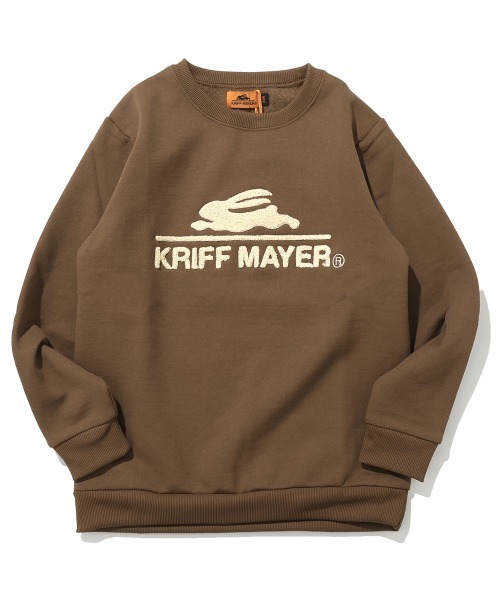 KRIFF MAYER Kid's Collection(クリフメイヤーキッズコレクション)の「サガラ刺繍裏起毛クルー(ロゴ)(スウェット・キッズ・ナチュラル/ベージュ/チャコール/カラフル/グリーン/レッド/ブラウン/パープル・170/160/150/130/120/140)」の3枚目の写真