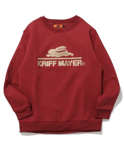 KRIFF MAYER Kid's Collection(クリフメイヤーキッズコレクション)の「サガラ刺繍裏起毛クルー(ロゴ)(スウェット・キッズ・ナチュラル/ベージュ/チャコール/カラフル/グリーン/レッド/ブラウン/パープル・170/160/150/130/120/140)」の7枚目の写真