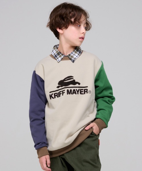 セール】サガラ刺繍裏起毛クルー(ロゴ)（スウェット）｜KRIFF MAYER