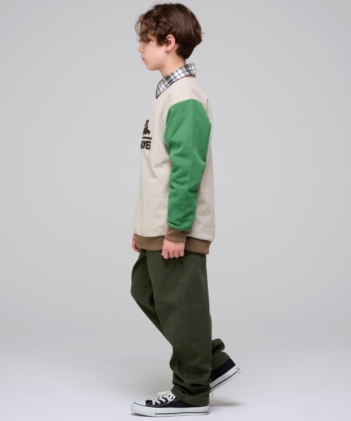 KRIFF MAYER Kid's Collection(クリフメイヤーキッズコレクション)の「サガラ刺繍裏起毛クルー(ロゴ)(スウェット・キッズ・ナチュラル/ベージュ/チャコール/カラフル/グリーン/レッド/ブラウン/パープル・170/160/150/130/120/140)」の13枚目の写真