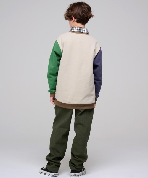 KRIFF MAYER Kid's Collection(クリフメイヤーキッズコレクション)の「サガラ刺繍裏起毛クルー(ロゴ)(スウェット・キッズ・ナチュラル/ベージュ/チャコール/カラフル/グリーン/レッド/ブラウン/パープル・170/160/150/130/120/140)」の14枚目の写真