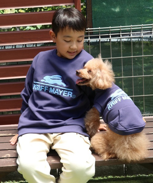 KRIFF MAYER Kid's Collection(クリフメイヤーキッズコレクション)の「サガラ刺繍裏起毛クルー(ロゴ)(スウェット・キッズ・ナチュラル/ベージュ/チャコール/カラフル/グリーン/レッド/ブラウン/パープル・170/160/150/130/120/140)」の16枚目の写真