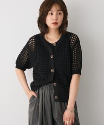 CRAFT STANDARD BOUTIQUE | ハーフスリーブメッシュニットカーディガン(カーディガン/ボレロ)