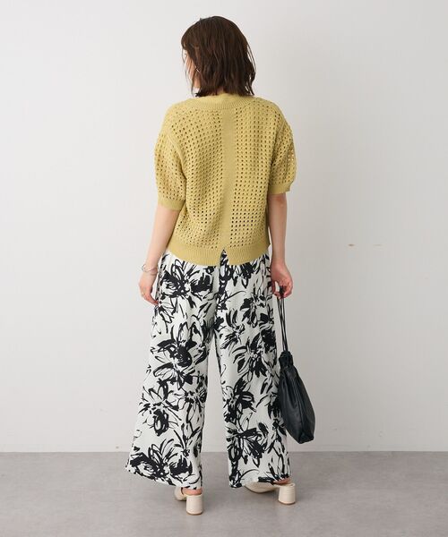 CRAFT STANDARD BOUTIQUE（クラフトスタンダードブティック）の「ハーフスリーブメッシュニットカーディガン（カーディガン/ボレロ・レディース・ブラック/ライトグリーン/ライトベージュ・FREE）」の6枚目の写真