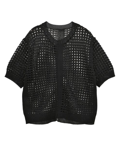 CRAFT STANDARD BOUTIQUE（クラフトスタンダードブティック）の「ハーフスリーブメッシュニットカーディガン（カーディガン/ボレロ・レディース・ブラック/ライトグリーン/ライトベージュ・FREE）」の16枚目の写真