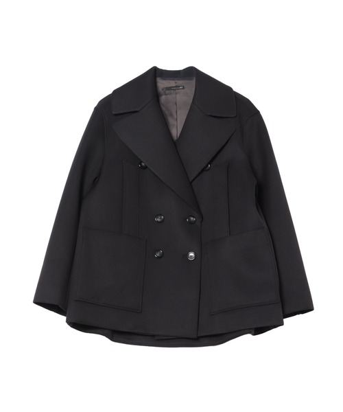DRESSLAVE(ドレスレイブ)の「B7 / powder twill P coat(パウダーツイルPコート)(ピーコート・レディース・ブラック/モカ・38)」の2枚目の写真