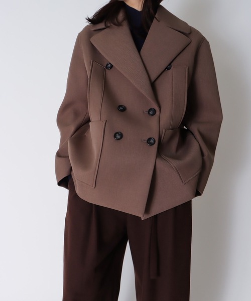 DRESSLAVE(ドレスレイブ)の「B7 / powder twill P coat(パウダーツイルPコート)(ピーコート・レディース・ブラック/モカ・38)」の1枚目の写真