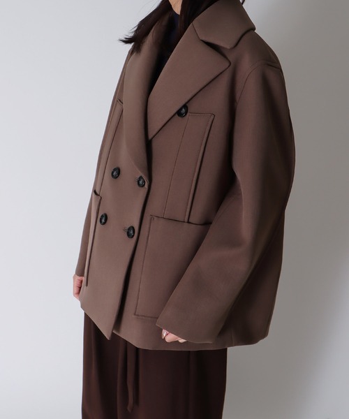 DRESSLAVE(ドレスレイブ)の「B7 / powder twill P coat(パウダーツイルPコート)(ピーコート・レディース・ブラック/モカ・38)」の8枚目の写真