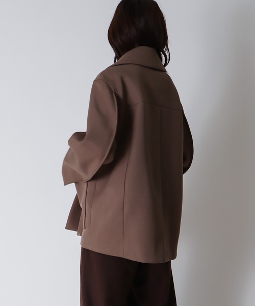 DRESSLAVE(ドレスレイブ)の「B7 / powder twill P coat(パウダーツイルPコート)(ピーコート・レディース・ブラック/モカ・38)」の9枚目の写真