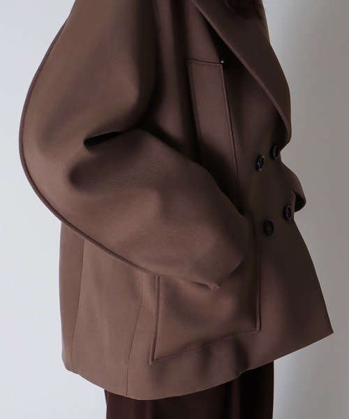 DRESSLAVE(ドレスレイブ)の「B7 / powder twill P coat(パウダーツイルPコート)(ピーコート・レディース・ブラック/モカ・38)」の11枚目の写真