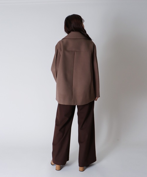 DRESSLAVE(ドレスレイブ)の「B7 / powder twill P coat(パウダーツイルPコート)(ピーコート・レディース・ブラック/モカ・38)」の14枚目の写真