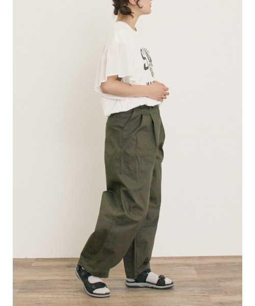 Samansa Mos2(サマンサ モスモス)の「サーカスチノパンツ(チノパンツ・レディース・カーキ/ブラウン・マルチサイズ)」の4枚目の写真