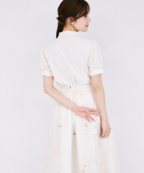 tocco closet(トッコ クローゼット)の「【ZOZO限定】ピンタック半袖ボウタイブラウス(シャツ/ブラウス・レディース・ベージュ/ピンク/オフホワイト/ブルー・M)」の14枚目の写真