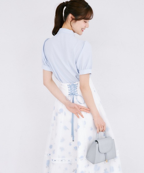 tocco closet(トッコ クローゼット)の「【ZOZO限定】ピンタック半袖ボウタイブラウス(シャツ/ブラウス・レディース・ベージュ/ピンク/オフホワイト/ブルー・M)」の20枚目の写真