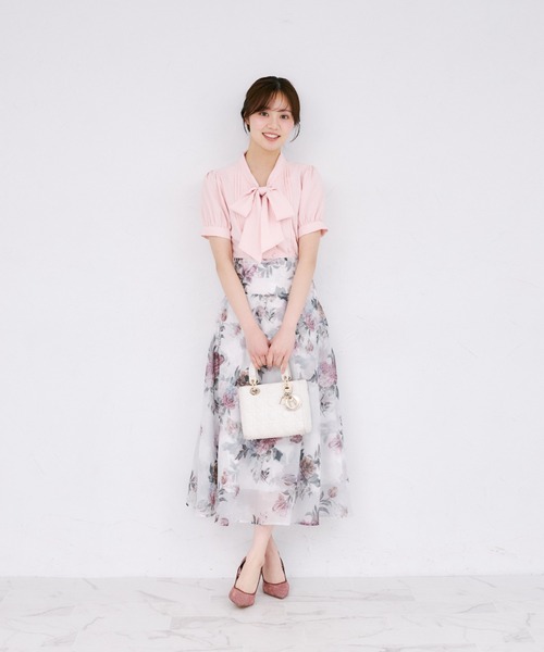 tocco closet(トッコ クローゼット)の「【ZOZO限定】ピンタック半袖ボウタイブラウス(シャツ/ブラウス・レディース・ベージュ/ピンク/オフホワイト/ブルー・M)」の21枚目の写真