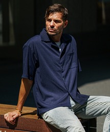 JOKER（ジョーカー）の「楊柳オープンカラー半袖シャツ メンズ 開襟 カジュアル ネイビー ブラック（シャツ/ブラウス・メンズ）」