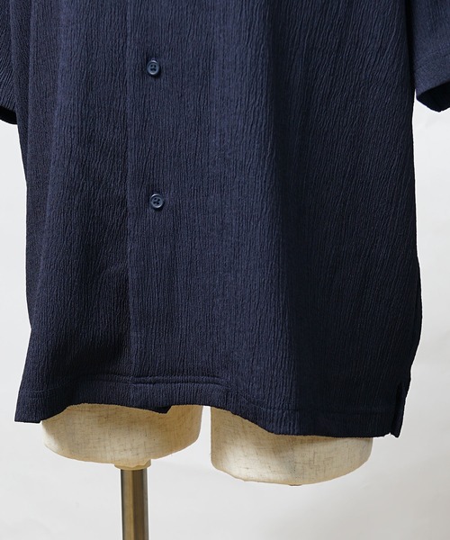 JOKER（ジョーカー）の「楊柳オープンカラー半袖シャツ メンズ 開襟 カジュアル ネイビー ブラック（シャツ/ブラウス・メンズ・ブラック/ネイビー/モカ・M/L/LL）」の12枚目の写真