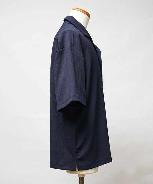 JOKER（ジョーカー）の「楊柳オープンカラー半袖シャツ メンズ 開襟 カジュアル ネイビー ブラック（シャツ/ブラウス・メンズ・ブラック/ネイビー/モカ・M/L/LL）」の14枚目の写真