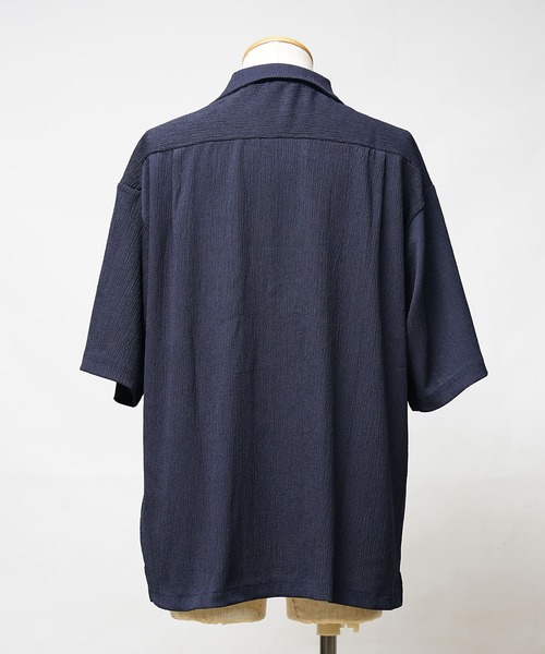 JOKER（ジョーカー）の「楊柳オープンカラー半袖シャツ メンズ 開襟 カジュアル ネイビー ブラック（シャツ/ブラウス・メンズ・ブラック/ネイビー/モカ・M/L/LL）」の15枚目の写真