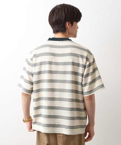 THE SHOP TK (ザ ショップ ティーケー )の「変形ボーダー半袖Tシャツ【洗濯機OK】(Tシャツ/カットソー・メンズ・カーキ系2/ネイビー系2/モスグリーン系2・02/03/04)」の13枚目の写真