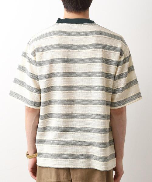 THE SHOP TK (ザ ショップ ティーケー )の「変形ボーダー半袖Tシャツ【洗濯機OK】(Tシャツ/カットソー・メンズ・カーキ系2/ネイビー系2/モスグリーン系2・02/03/04)」の18枚目の写真