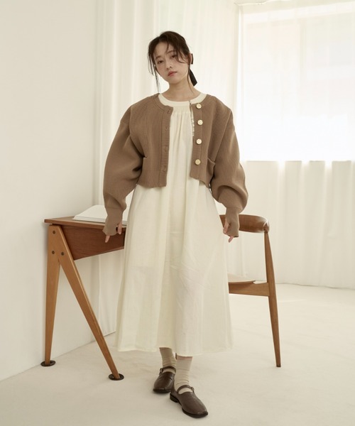 moi tytto（モイテュット）の「シアーロングワンピース（ワンピース・レディース・ベージュ/ナチュラル・FREE/SMALL）」の5枚目の写真