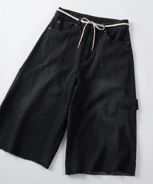 SlashDate（スラッシュデイト）の「【93-1】ヴィンテージウォッシュ ワイドデニム ワークショーツ（その他パンツ・メンズ・ブルー/ブラック/ネイビー・M/L/XL）」の2枚目の写真