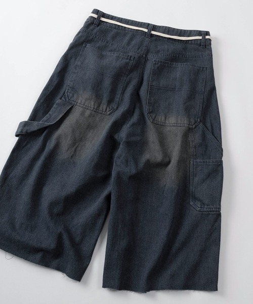 SlashDate（スラッシュデイト）の「【93-1】ヴィンテージウォッシュ ワイドデニム ワークショーツ（その他パンツ・メンズ・ブルー/ブラック/ネイビー・M/L/XL）」の5枚目の写真
