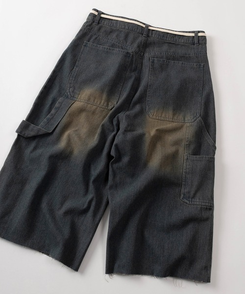 SlashDate（スラッシュデイト）の「【93-1】ヴィンテージウォッシュ ワイドデニム ワークショーツ（その他パンツ・メンズ・ブルー/ブラック/ネイビー・M/L/XL）」の6枚目の写真