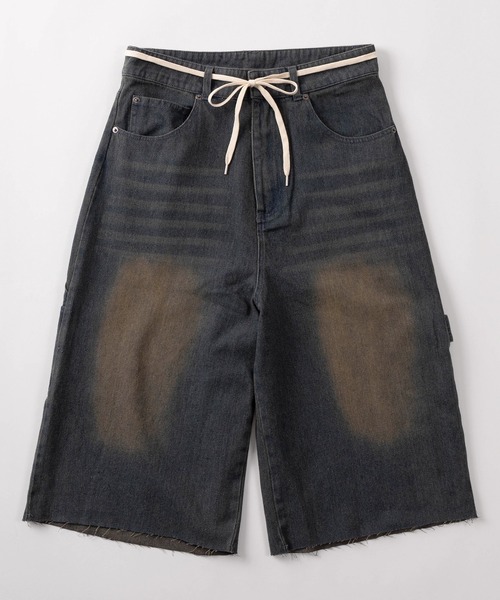 SlashDate（スラッシュデイト）の「【93-1】ヴィンテージウォッシュ ワイドデニム ワークショーツ（その他パンツ・メンズ・ブルー/ブラック/ネイビー・M/L/XL）」の7枚目の写真