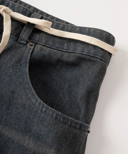 SlashDate（スラッシュデイト）の「【93-1】ヴィンテージウォッシュ ワイドデニム ワークショーツ（その他パンツ・メンズ・ブルー/ブラック/ネイビー・M/L/XL）」の11枚目の写真