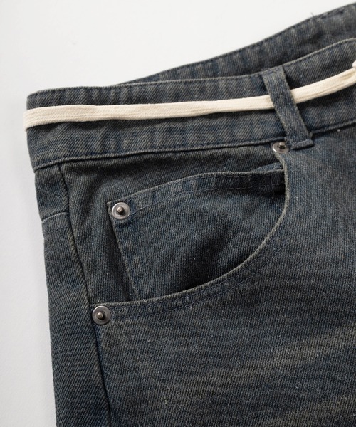 SlashDate（スラッシュデイト）の「【93-1】ヴィンテージウォッシュ ワイドデニム ワークショーツ（その他パンツ・メンズ・ブルー/ブラック/ネイビー・M/L/XL）」の12枚目の写真