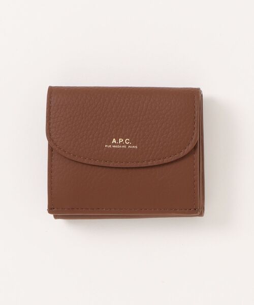 A.P.C.（アーペーセー）の「TRIFOLD GENEVE GRAINE（財布・レディース・ブラウン/レッド系その他/ブラック・ONESIZE）」の3枚目の写真