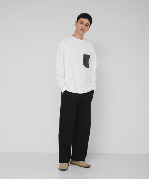 URBAN RESEARCH Sonny Label(アーバンリサーチサニーレーベル)の「ヘビーウェイトナイロン布帛ポケットロングスリーブTシャツ(Tシャツ/カットソー・メンズ・ブラック/ホワイト/チャコールグレー/カーキ・MEDIUM/LARGE/X-LARGE)」の10枚目の写真