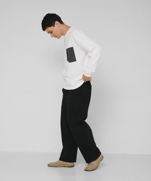 URBAN RESEARCH Sonny Label(アーバンリサーチサニーレーベル)の「ヘビーウェイトナイロン布帛ポケットロングスリーブTシャツ(Tシャツ/カットソー・メンズ・ブラック/ホワイト/チャコールグレー/カーキ・MEDIUM/LARGE/X-LARGE)」の11枚目の写真