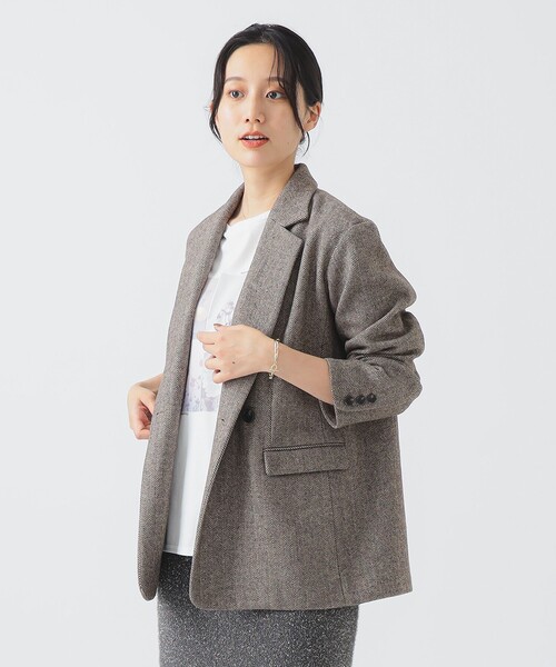 B:MING by BEAMS(ビーミングバイビームス)の「ミックス ツイード ジャケット(S~M)(その他アウター・レディース・ブラウン/グレー・SMALL/MEDIUM)」の5枚目の写真