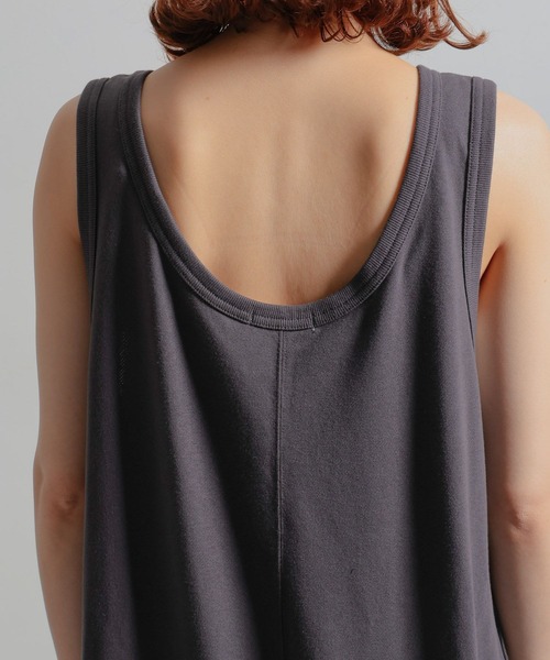 studio CLIP（スタディオクリップ）の「裾ドロスト裏毛サロペット[プチサイズあり]（サロペット/オーバーオール・レディース・スモーク/オフホワイト・FREE/PF）」の9枚目の写真