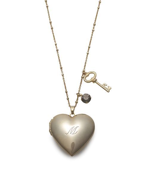 LILY BROWN（リリーブラウン）の「イニシャルハートロケットネックレス（ネックレス・レディース・オレンジ/イエロー/ピンク/レッド/グリーン/ブラック・F）」の2枚目の写真