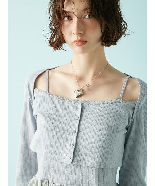 LILY BROWN（リリーブラウン）の「イニシャルハートロケットネックレス（ネックレス・レディース・オレンジ/イエロー/ピンク/レッド/グリーン/ブラック・F）」の17枚目の写真