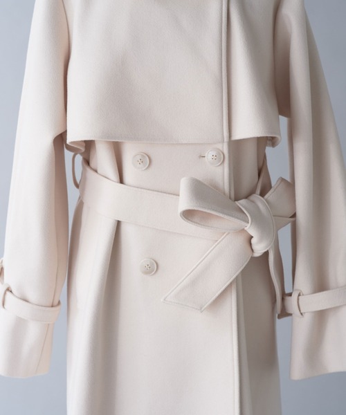 one after another NICE CLAUP(ワンアフターアナザーナイスクラップ)の「【今すぐお届け可能!】MLサイズ展開あり/ロングステンカラーコート(ステンカラーコート・レディース・チャコールグレー/アイボリー/ブラック/ブラウン系その他・MEDIUM/LARGE)」の10枚目の写真