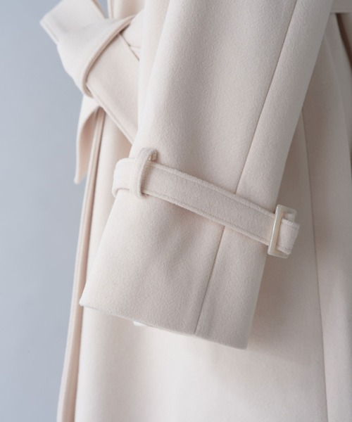 one after another NICE CLAUP(ワンアフターアナザーナイスクラップ)の「【今すぐお届け可能!】MLサイズ展開あり/ロングステンカラーコート(ステンカラーコート・レディース・チャコールグレー/アイボリー/ブラック/ブラウン系その他・MEDIUM/LARGE)」の7枚目の写真