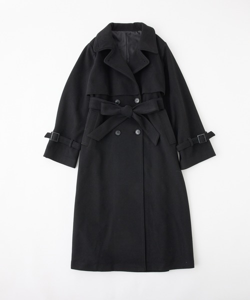 one after another NICE CLAUP(ワンアフターアナザーナイスクラップ)の「【今すぐお届け可能!】MLサイズ展開あり/ロングステンカラーコート(ステンカラーコート・レディース・チャコールグレー/アイボリー/ブラック/ブラウン系その他・MEDIUM/LARGE)」の22枚目の写真