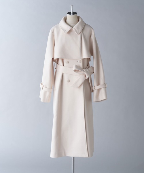 one after another NICE CLAUP(ワンアフターアナザーナイスクラップ)の「【今すぐお届け可能!】MLサイズ展開あり/ロングステンカラーコート(ステンカラーコート・レディース・チャコールグレー/アイボリー/ブラック/ブラウン系その他・MEDIUM/LARGE)」の15枚目の写真