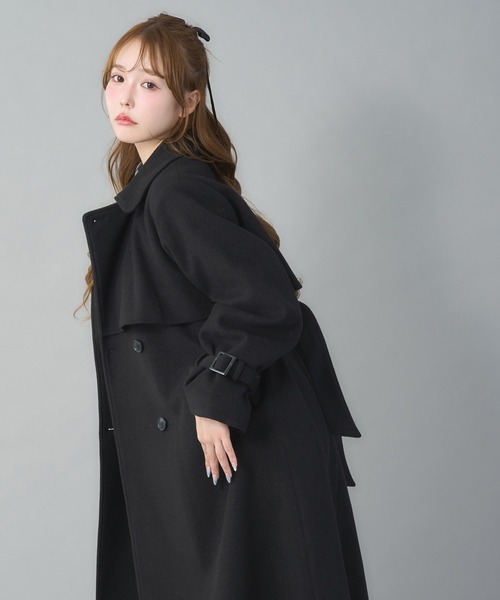 サイズ展開あり/ロングステンカラーコート（ステンカラーコート）｜one